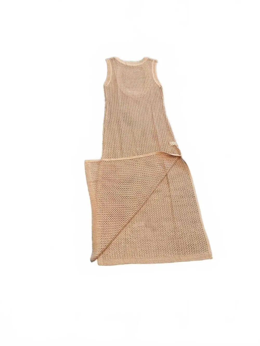 Boutique Swim Crochet Maxi Cover-Up Tan NEW - Picture 2 of 7